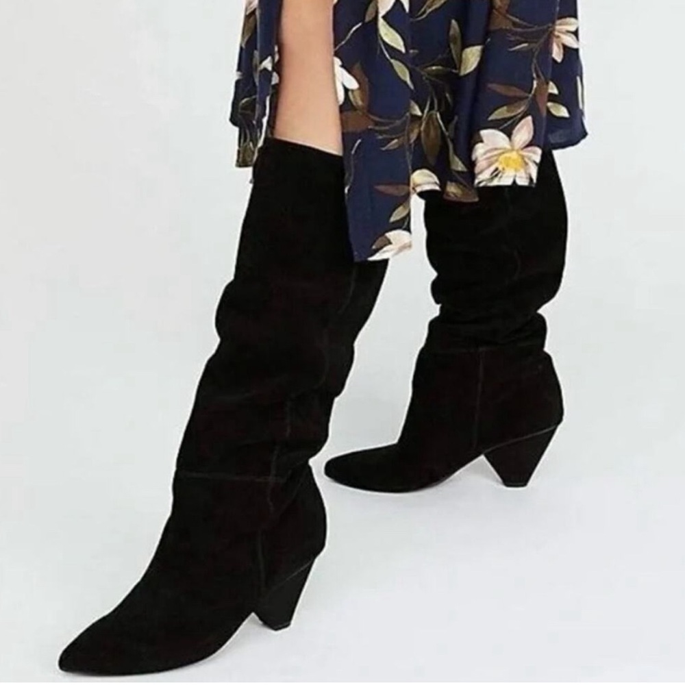 Jeffrey Campbell Senita Slouchy Suede Boots Black Size 7